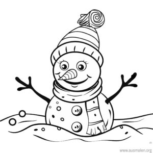 ausmalbild-schneemann-2